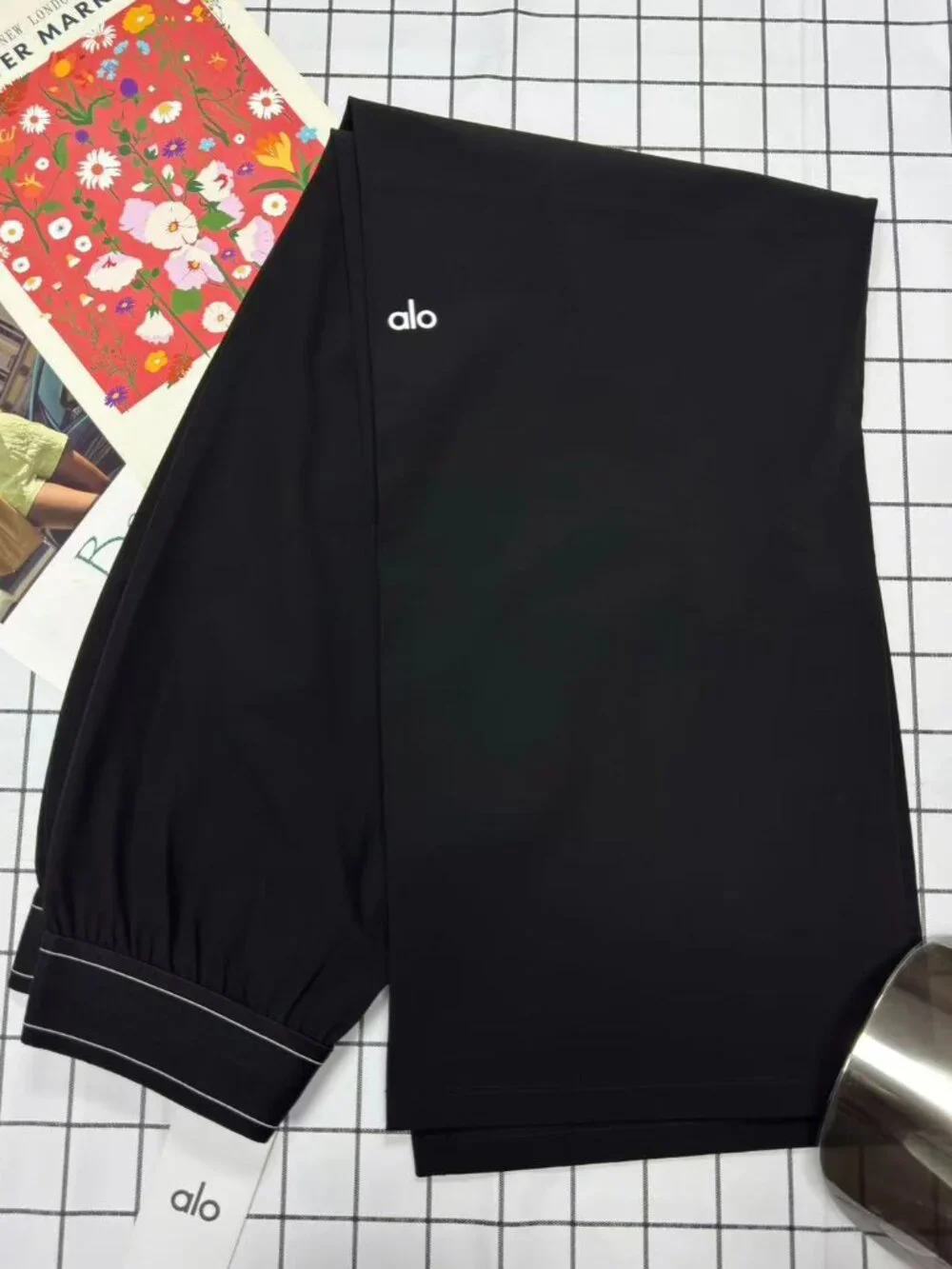 ALO Yoga Suit Up Trouser Black Wide-Leg Performance Pants